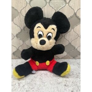 Vintage MICKEY MOUSE Plush Stuffed Toy Doll Walt Disney, Taiwan. 10" sitting